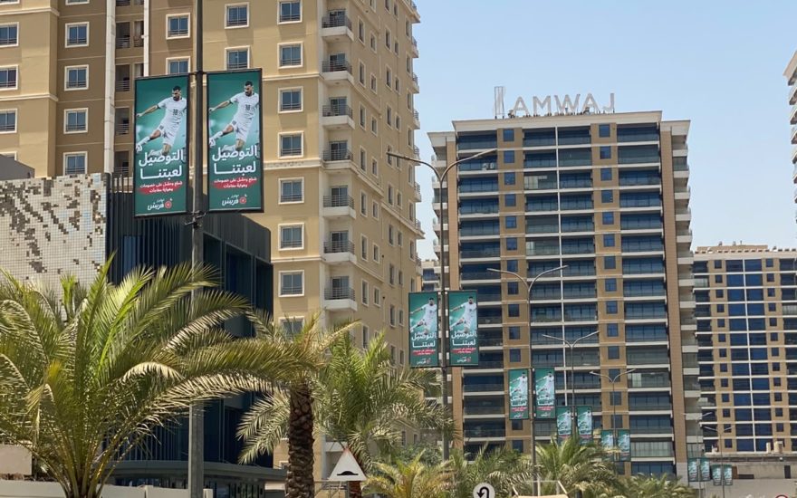 Advertising frames on lighting poles